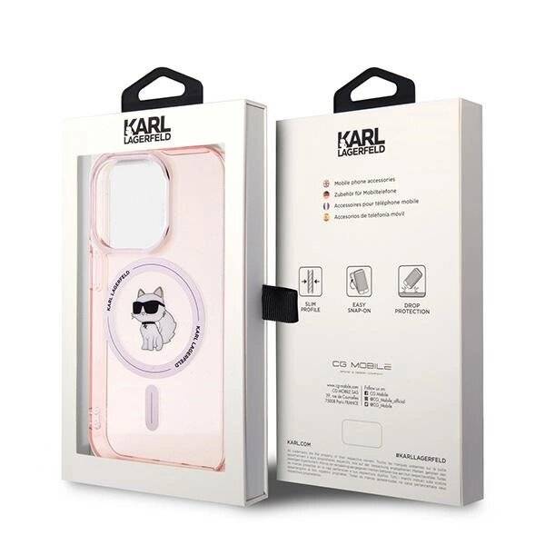 Karl Lagerfeld IML Choupette MagSafe Hülle iPhone 14 Pro – Rosa-1