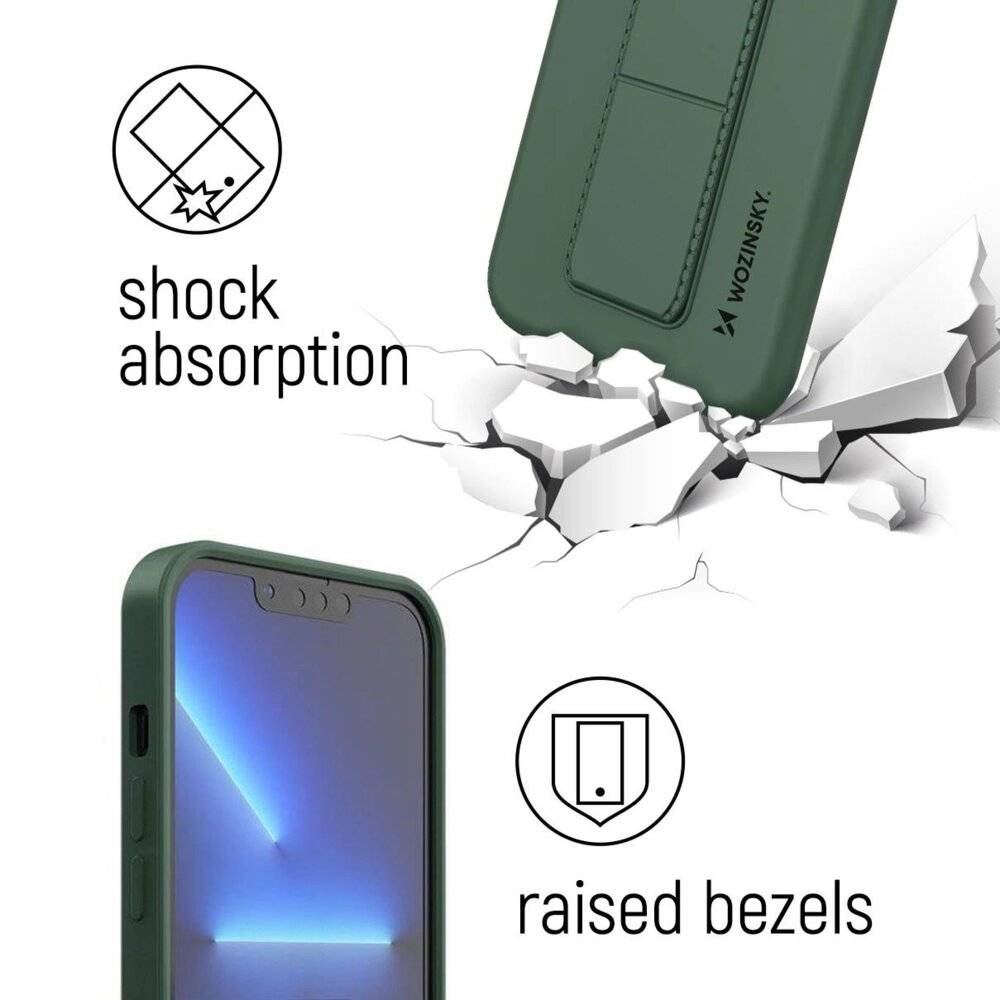 Wozinsky Kickstand Case Silikonhülle Ständer iPhone 11 Pro Max marineblau-3