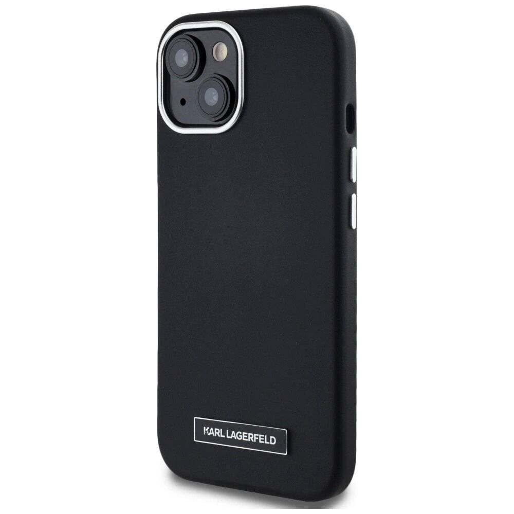 Karl Lagerfeld FW Metal Plate MagSafe iPhone 15 Hülle - Schwarz-2