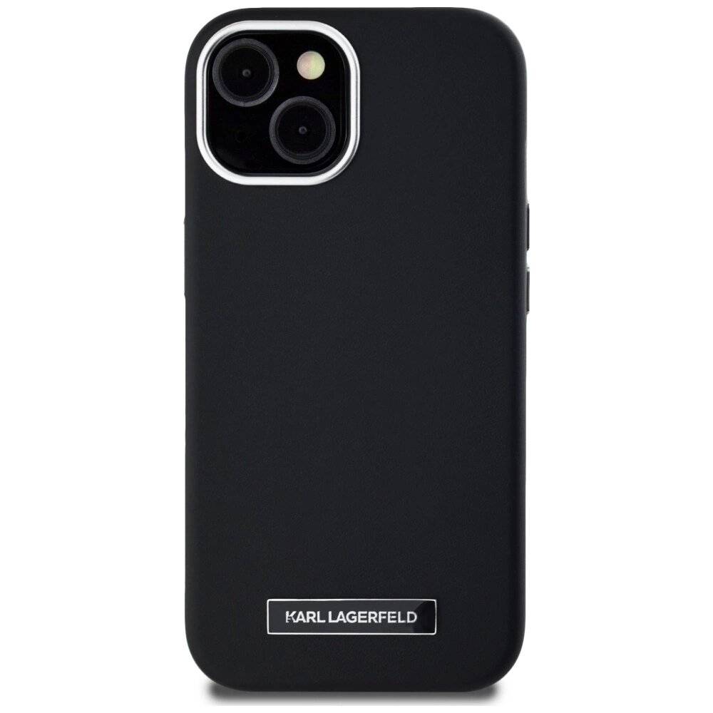 Karl Lagerfeld FW Metal Plate MagSafe iPhone 15 Hülle - Schwarz-3