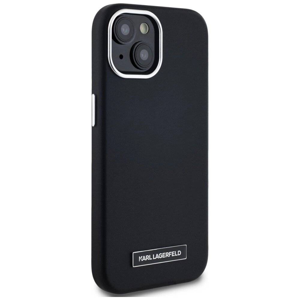 Karl Lagerfeld FW Metal Plate MagSafe iPhone 15 Hülle - Schwarz-4
