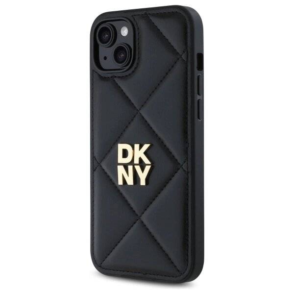 DKNY Quilted Stack Logo Hülle iPhone 15 Plus – Schwarz-2