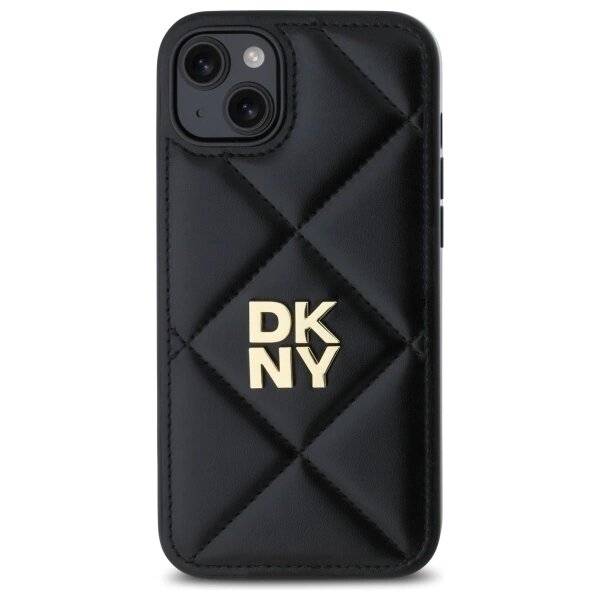 DKNY Quilted Stack Logo Hülle iPhone 15 Plus – Schwarz-3