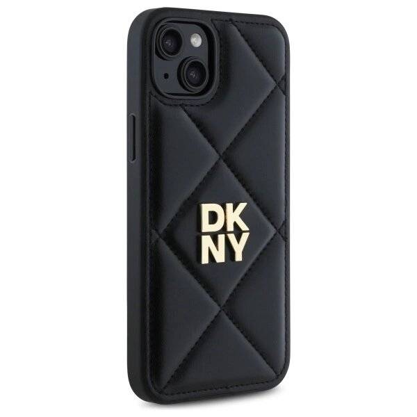 DKNY Quilted Stack Logo Hülle iPhone 15 Plus – Schwarz-4