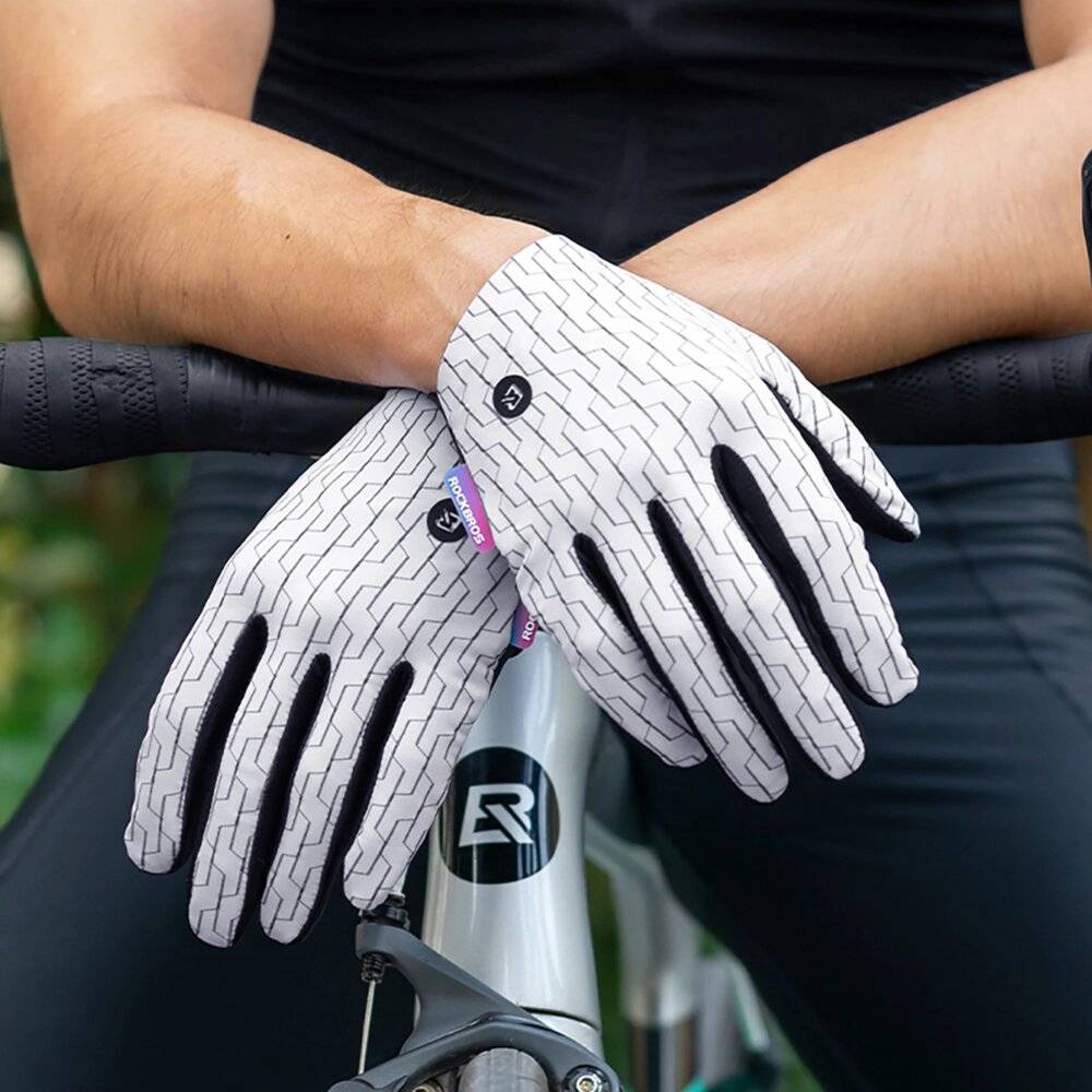 Rockbros MTB Fahrradhandschuhe Größe: S - weiß schwarz-2