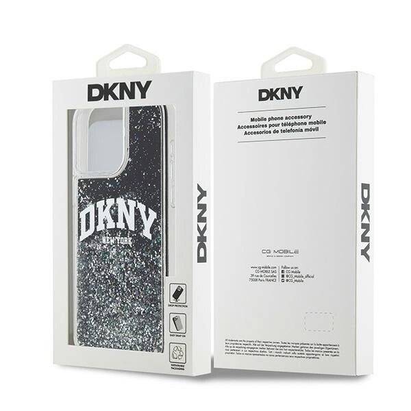 DKNY Liquid Glitter Big Logo iPhone 13 Pro Max Hülle - Schwarz-1