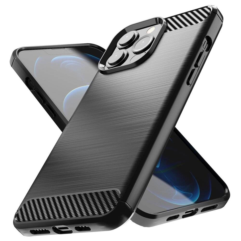 Carbon Case Flexibel Handyhülle TPU Schutzhülle iPhone 13 Pro Max schwarz-2