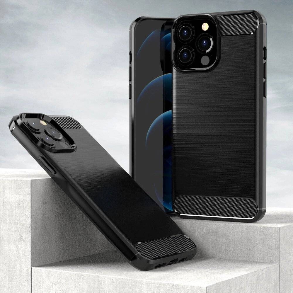 Carbon Case Flexibel Handyhülle TPU Schutzhülle iPhone 13 Pro Max schwarz-3