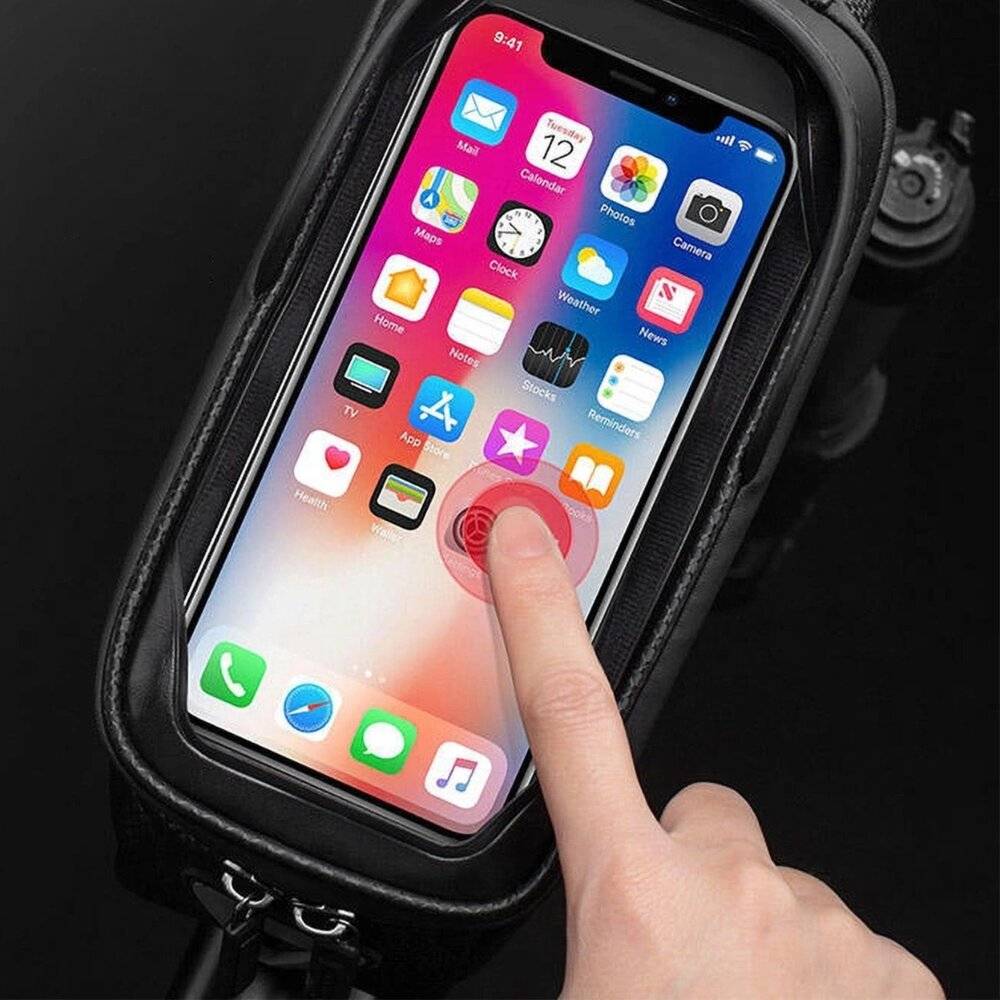 Gepanzerte Fahrradtasche Rockbros B68-1 Handytasche 1,7 l – Schwarz-2