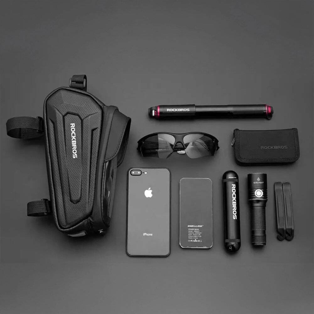 Gepanzerte Fahrradtasche Rockbros B68-1 Handytasche 1,7 l – Schwarz-3
