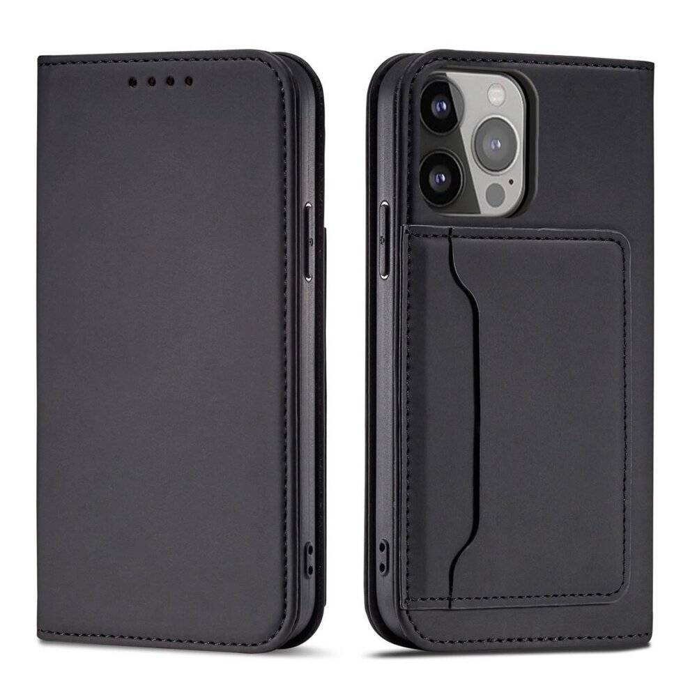 Magnet Card Case Hülle iPhone 14 Pro Max Flip Cover Wallet Stand schwarz-5