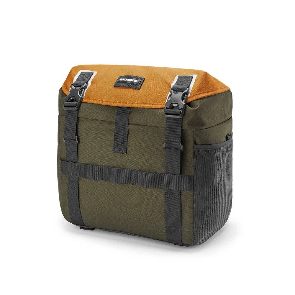Rockbros W019 Lenkertasche für Fahrräder, 13,5–24 l – Grün-Orange-5