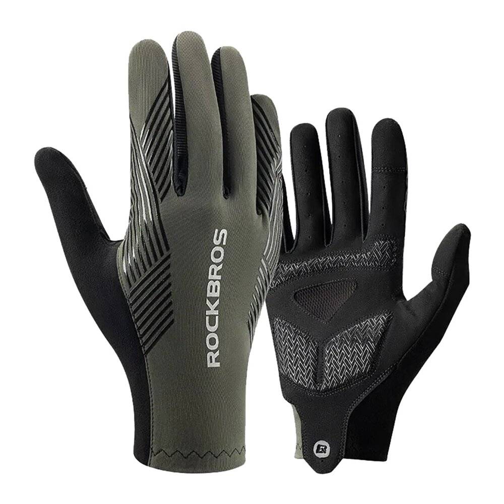 Rockbros 16110006003 stoßdämpfende Fahrradhandschuhe Größe L – Grün Schwarz-5