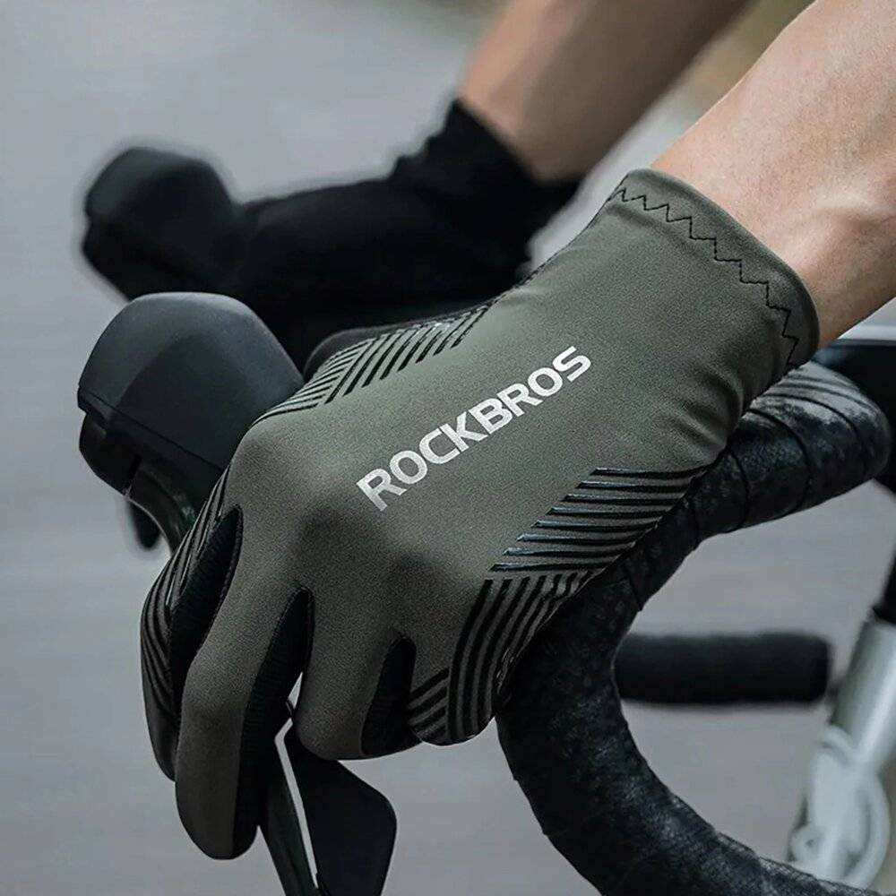 Rockbros 16110006003 stoßdämpfende Fahrradhandschuhe Größe L – Grün Schwarz-3