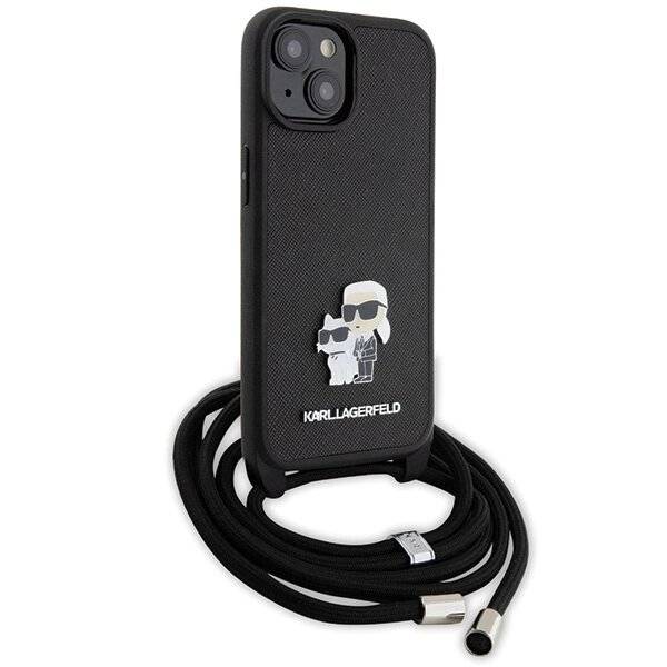 Karl Lagerfeld Crossbody Saffiano Metal Pin & Choupette Hülle iPhone 15 – Schwarz-2