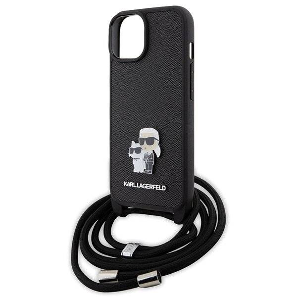 Karl Lagerfeld Crossbody Saffiano Metal Pin & Choupette Hülle iPhone 15 – Schwarz-4