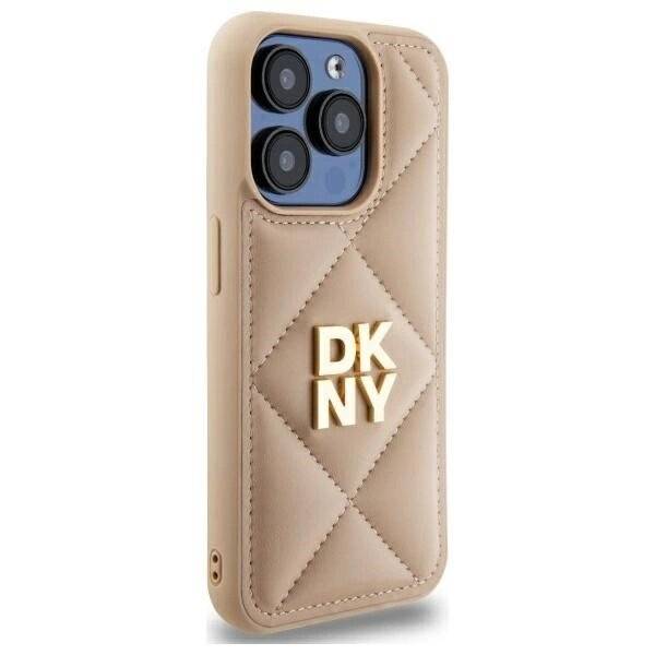 DKNY Quilted Stack Logo Hülle iPhone 15 Pro – Beige-2