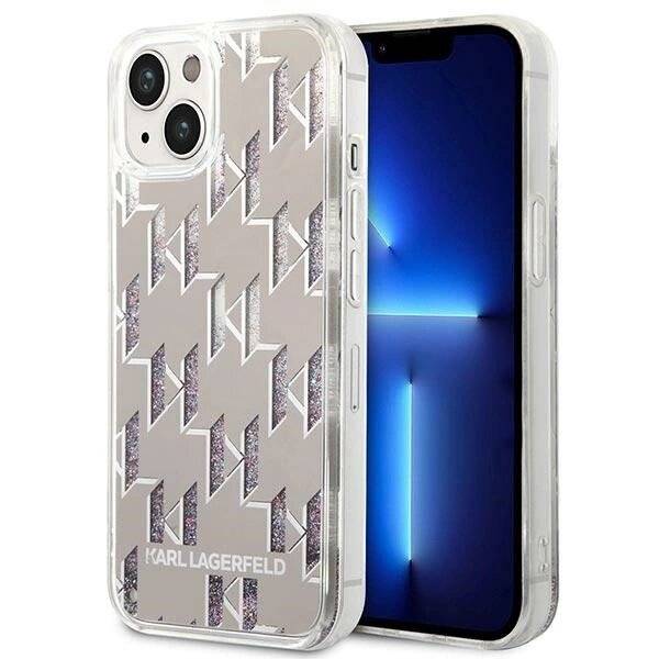 Karl Lagerfeld KLHCP14SLMNMS iPhone 14 6.1″ Hardcase Silber / Liquid Glitter Monogram-5