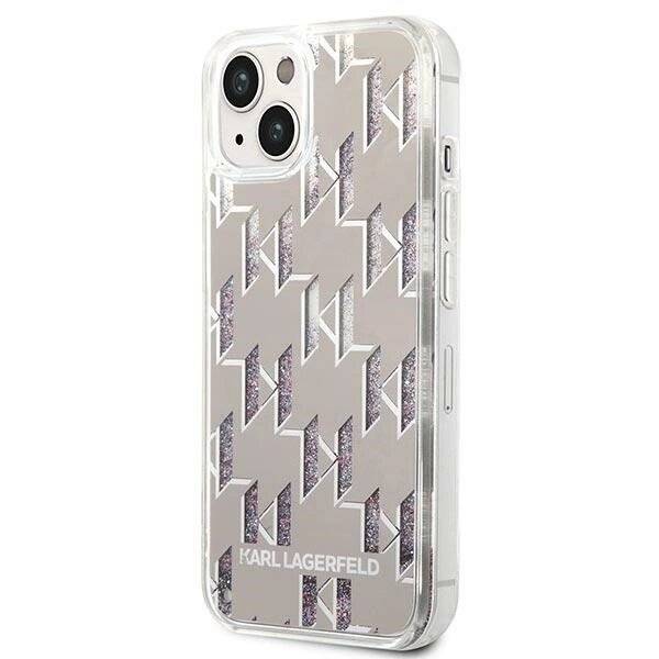 Karl Lagerfeld KLHCP14SLMNMS iPhone 14 6.1″ Hardcase Silber / Liquid Glitter Monogram-1