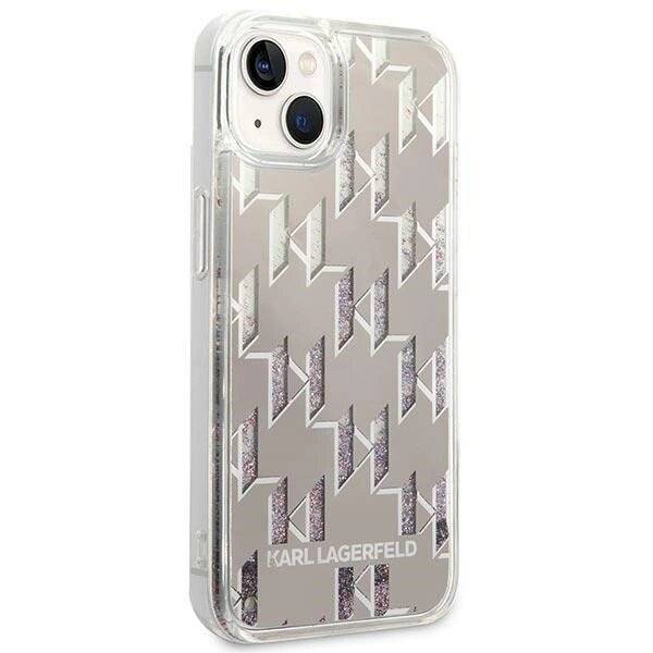 Karl Lagerfeld KLHCP14SLMNMS iPhone 14 6.1″ Hardcase Silber / Liquid Glitter Monogram-3
