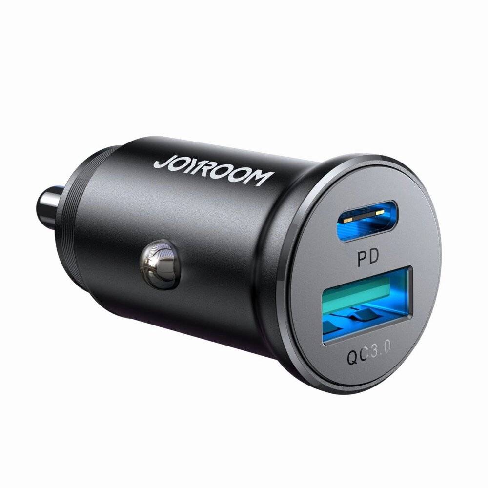 Joyroom JR-CCN05 30W USB-A USB-C Mini-Autoladegerät - Schwarz-5