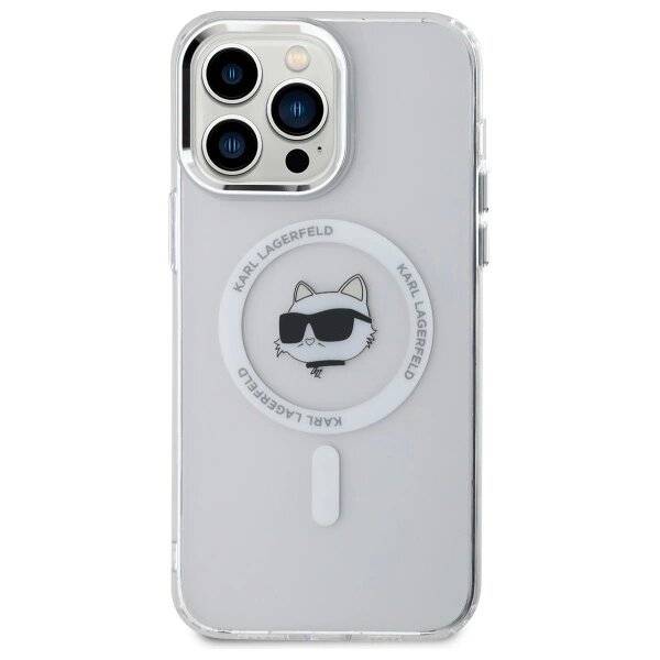 Karl Lagerfeld IML Metal Choupette Head MagSafe Case iPhone 14 Pro Max - Weiß-2
