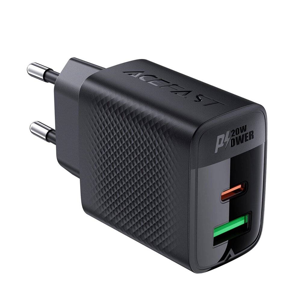 Acefast A78 GaN USB-A / USB-C PD 20W Netzwerkladegerät - Schwarz-2