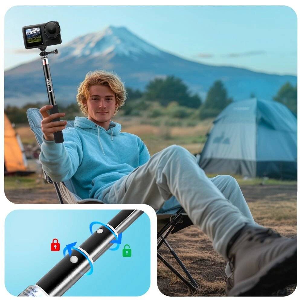 Tech-Protect GA100 Monopad- Selfie-Stick-Halterung GoPro / DJI – Schwarz-2