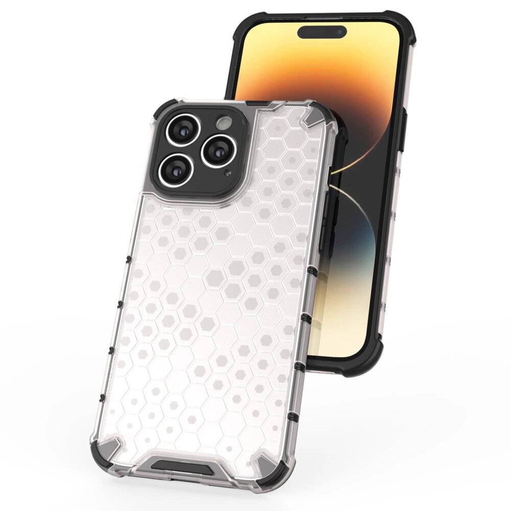 Wabenhülle iPhone 14 Pro gepanzerte Hybridhülle schwarz-3