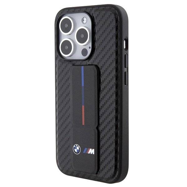 BMW Grip Stand Smooth & Carbon Hülle iPhone 15 Pro – schwarz-2