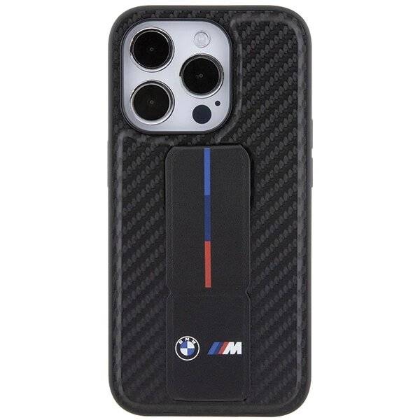 BMW Grip Stand Smooth & Carbon Hülle iPhone 15 Pro – schwarz-3