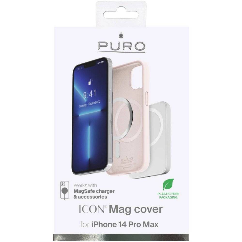 Preisbild für Puro Icon Mag MagSafe Silikonhülle iPhone 14 Pro Max – Rosa