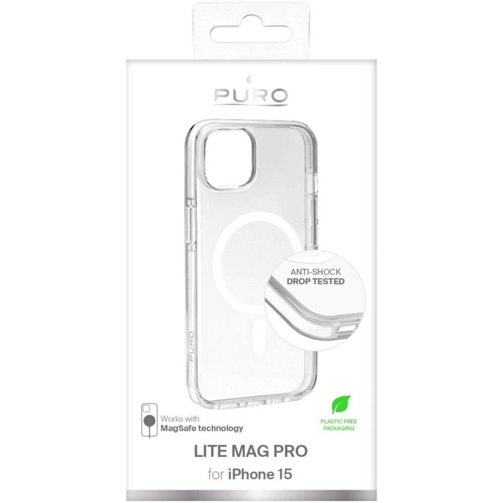 Puro Lite Mag Pro MagSafe Silikonhülle iPhone 15 – transparent-4