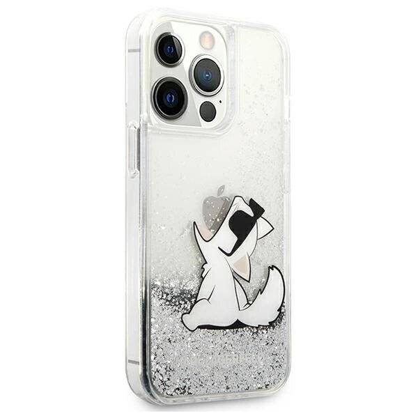 Karl Lagerfeld Liquid Glitter Choupette Fun Case iPhone 13 Pro Max 6,7″ - Silber-3