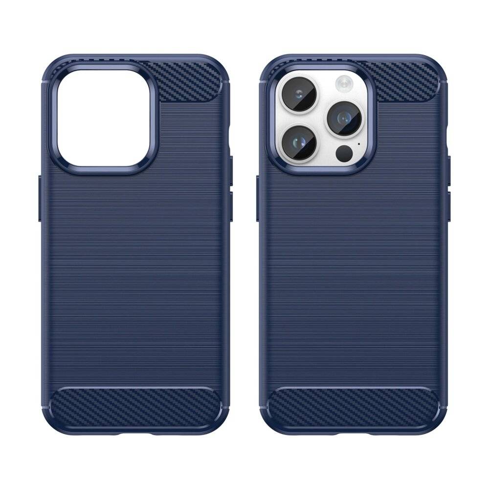 Carbon Case iPhone 14 Pro flexible Gel-Rückseite blau-2