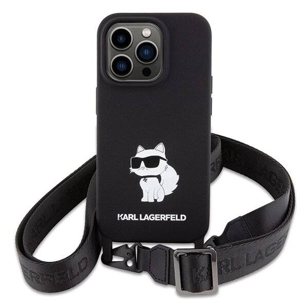 Karl Lagerfeld KLHCP15XSCBSCNK iPhone 15 Pro Max 6,7″ Hardcase schwarz/schwarz Crossbody Silikon-1