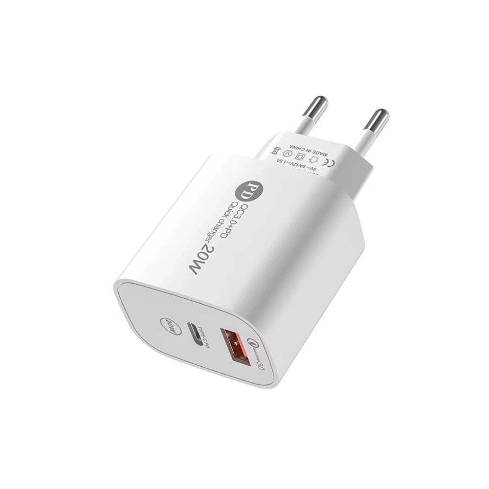Symbolbild für A6MaxL 20W USB-A USB-C Wandladegerät 1m - Lightning Kabel Weiß