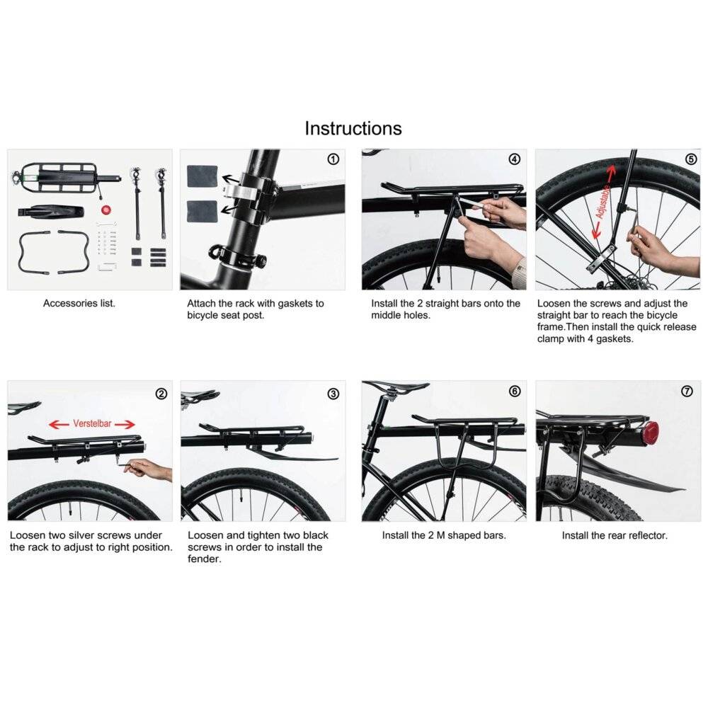 Rockbros 33210004001 Fahrradträger Ablage – Schwarz-1