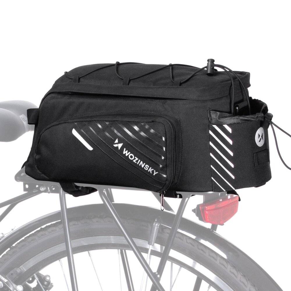 Wozinsky Fahrradträgertasche 9l Schultergurt Regenschutz schwarz WBB22BK-1
