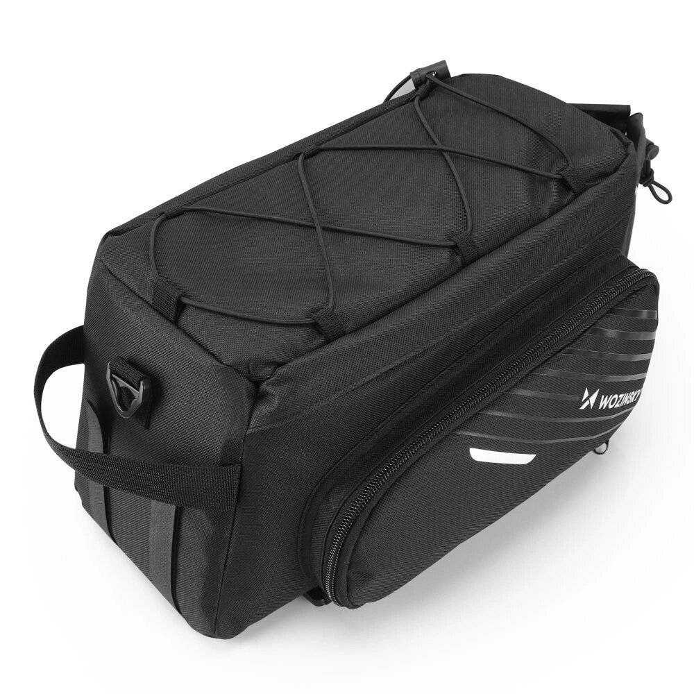 Wozinsky Fahrradträgertasche 9l Schultergurt Regenschutz schwarz WBB22BK-2