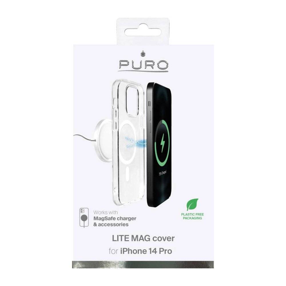 Preisbild für Puro Lite Mag MagSafe Silikonhülle iPhone 14 Pro – transparent