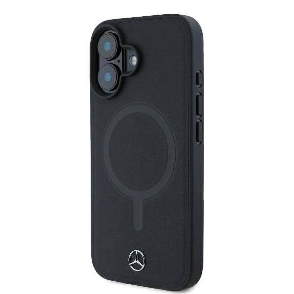 Mercedes Smooth Leather MagSafe Hülle iPhone 16 Plus – Schwarz-3