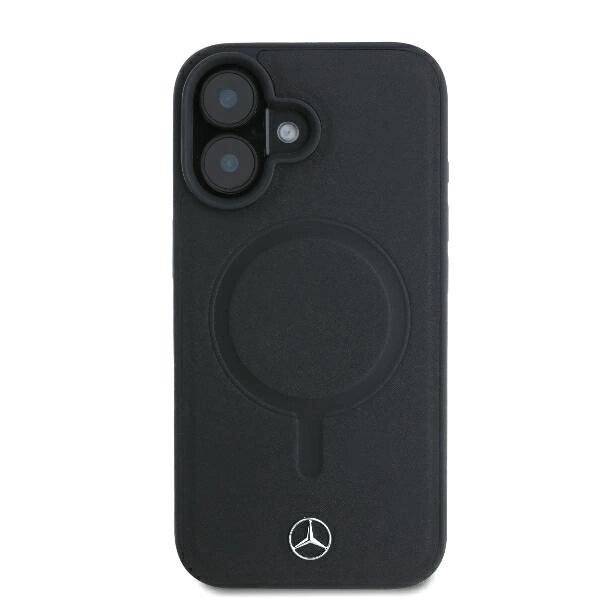 Mercedes Smooth Leather MagSafe Hülle iPhone 16 Plus – Schwarz-4