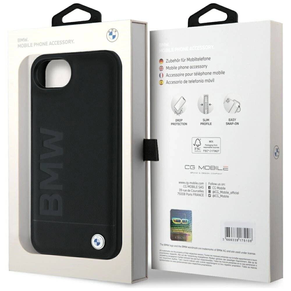 BMW Leder Hot Stamp iPhone 16e Hülle - Schwarz-2