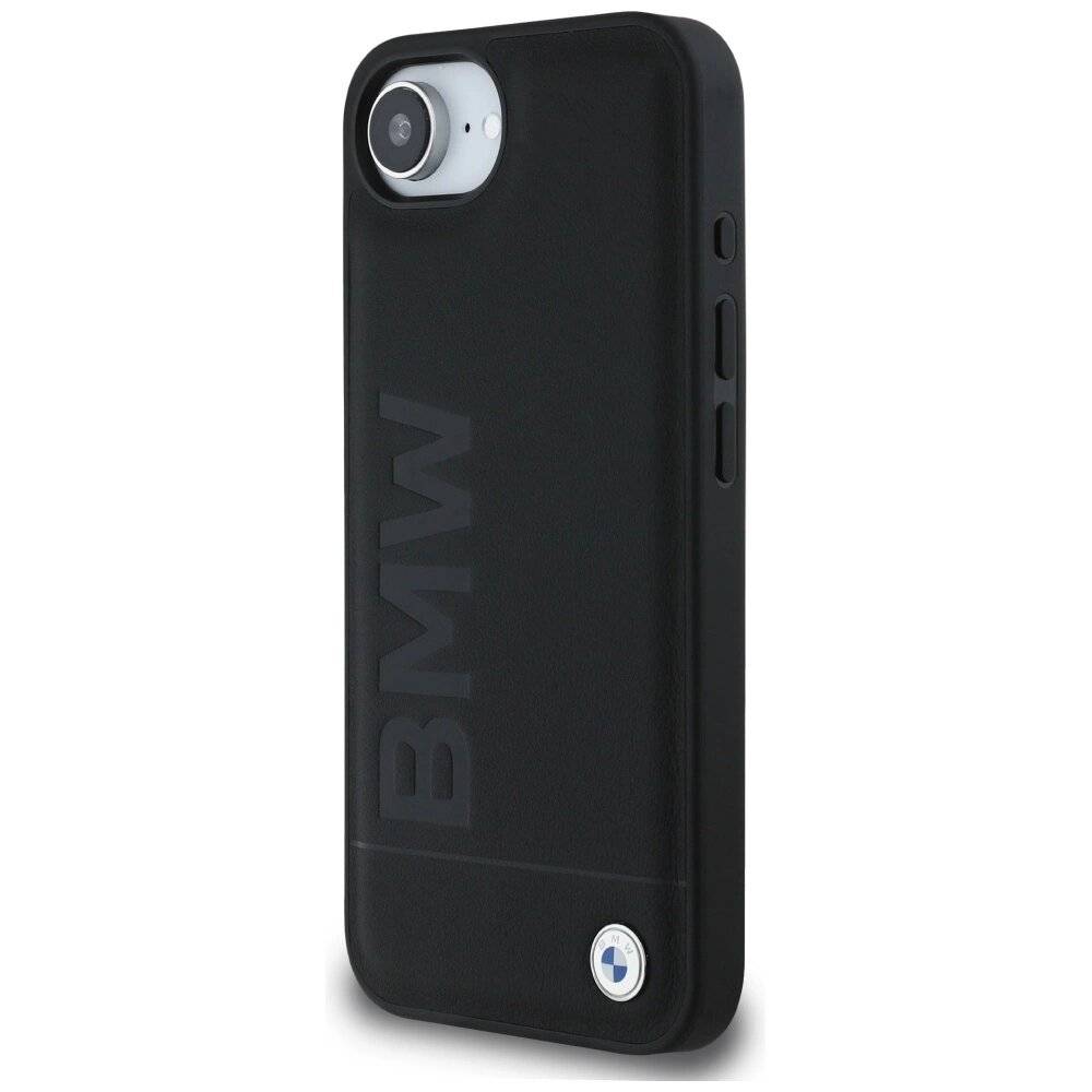 BMW Leder Hot Stamp iPhone 16e Hülle - Schwarz-3
