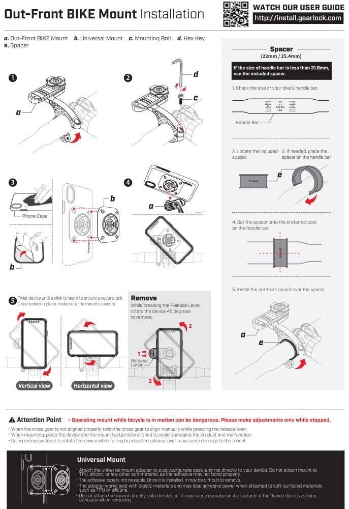 Spigen Gearlock MF100 Fahrradvorbauhalterung – schwarz-1