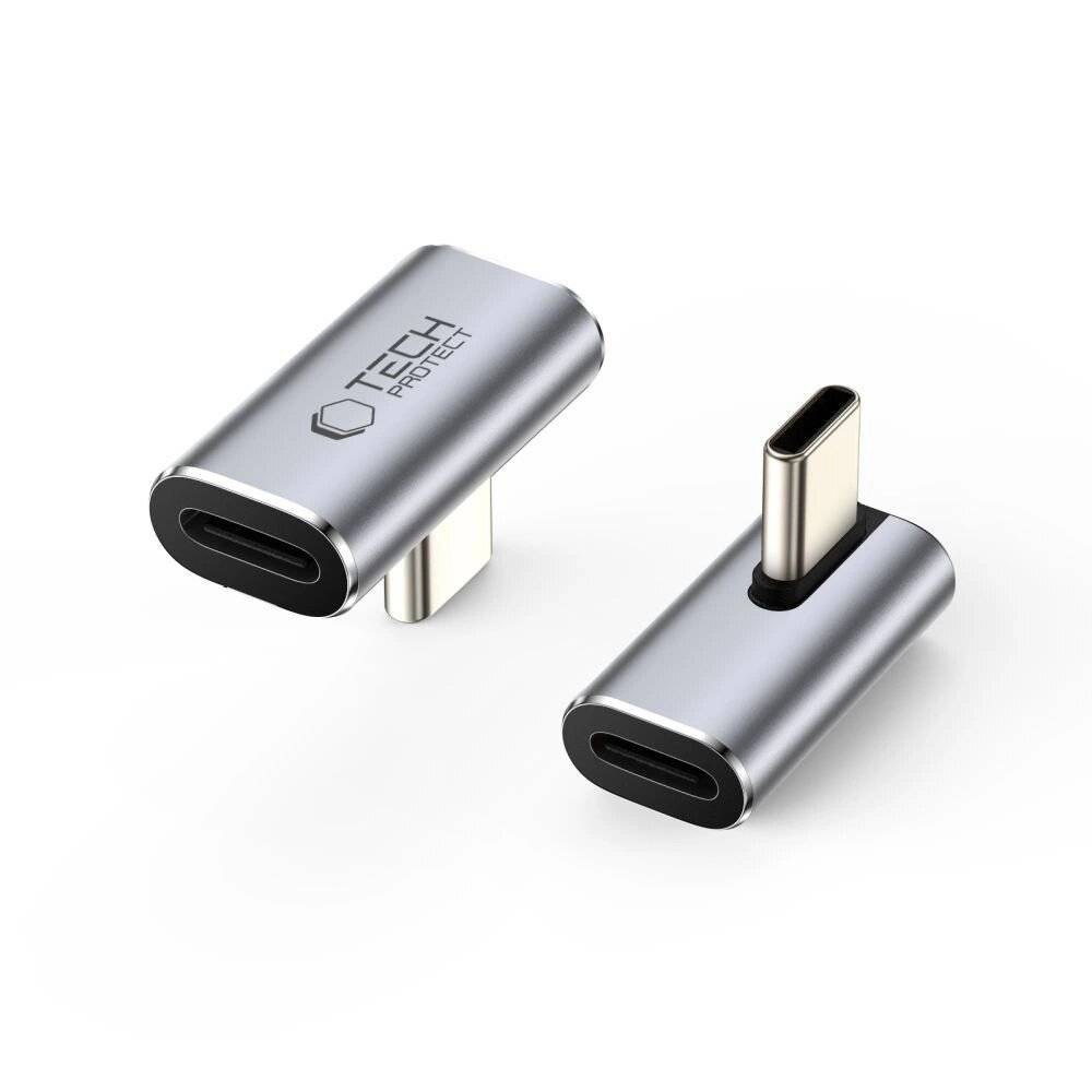 Tech-Protect Ultraboost AA03 USB-C Winkeladapter - Grau-4