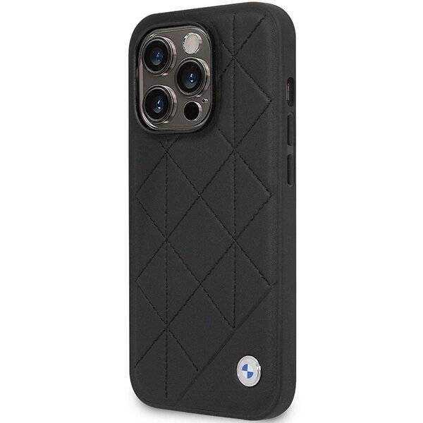 Hülle BMW BMHCP14L22RQDK iPhone 14 Pro 6.1″ schwarz/schwarz Leder gesteppt-2