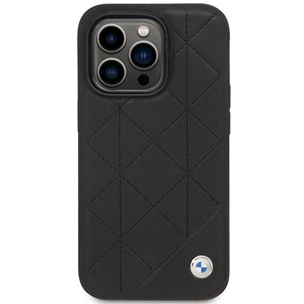 Hülle BMW BMHCP14L22RQDK iPhone 14 Pro 6.1″ schwarz/schwarz Leder gesteppt-3