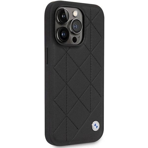Hülle BMW BMHCP14L22RQDK iPhone 14 Pro 6.1″ schwarz/schwarz Leder gesteppt-4